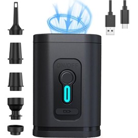 Zooma Electric Air Pump Air Mattress, 2 in 1 Air Pump Electric for Inflatable and Deflation, Pump Air Mattress with 5 Nozzles for Air Mattresses, Inflatable Pool, Swimming Ring