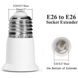 SumVibe Light Bulb Socket Extender E26/E27 Screw In Adapter 3cm 1.4 inch Extension Base