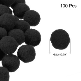 sourcing map Pom Felt Balls Felting Fabric 2cm 20mm Black for Home Crafts Project DIY Pack of 100