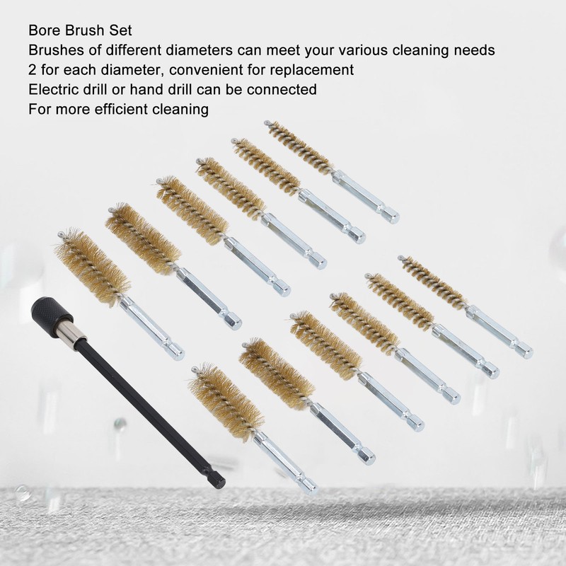 13 Pcs Bore Brush Set 8mm 10mm 12mm 15mm 17mm