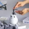 Colias Wing Cute White Owl Shaped Soap Dispenser with Plastic