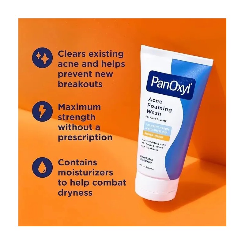 Limpiador Facial Panoxyl Peróxido Benzilo 10% Antiacné 156g