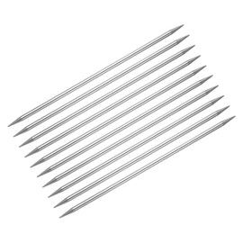 uxcell 10Pcs Knitting Needle 5.0mm Diameter 7.87 Inches Length Stainless Steel Double Pointed Sweater Stitching Needles for Handmade Projects DIY Knitting