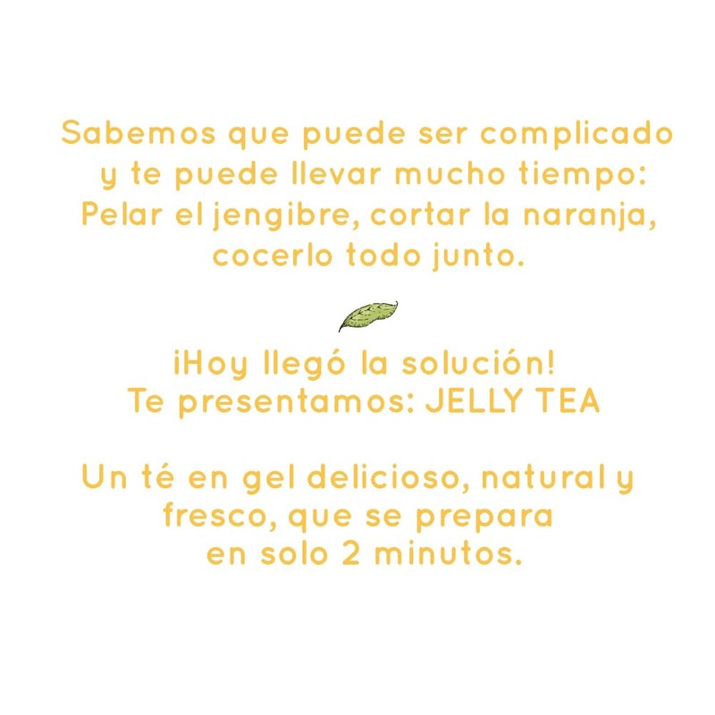 Jelly Tea, Té Natural en Gel con Naranja, Jengibre y