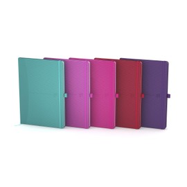 Oxford Signature A5 Hardback Cover Casebound Journal Notebook Ruled 160 Pages, Dark Pink, Scribzee Compatible