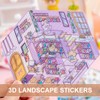 COYUN 5 Sets 3D House Stickers Scene, Miniature House Stickers