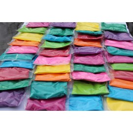 35 Holi Color Chalk powder packets of 50 grams each - Assorted colors perfect for Holi Color party, Fun Runs, Fundraisers, Gender Reveal, Photo Shoot, Birthday party, Summer Camps, Color wars
