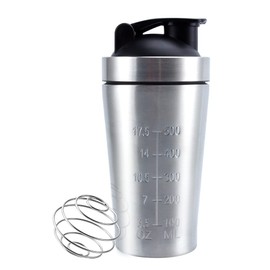 Shaker Bottle for Protein Mixes,20-Ounces Protein Shaker Bottle,VALESKA Stainless Steel Shaker Bottle with Wire Whisk,Small Shaker Bottle,BPA Free, Leak-Proof, Dishwasher Safe, Perfect for Gym Workout