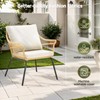 ONBRILL 3 Piece Patio Bistro Set,Outdoor Rattan Chairs&End Table, with