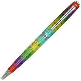 Lanier Clara Ballpoint Pen - Glossy Clear Body with Shiny Chrome Parts & Chrome Ring with Medium Tip 0.7mm Cross Style Refill