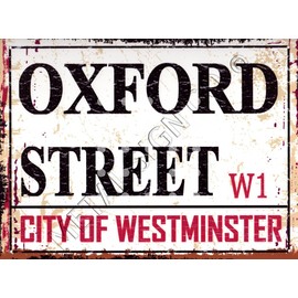 TRACY'S SIGNS 8x10in OXFORD STREET LONDON METAL SIGN RETRO VINTAGE STYLE 8x10in 20x25cm