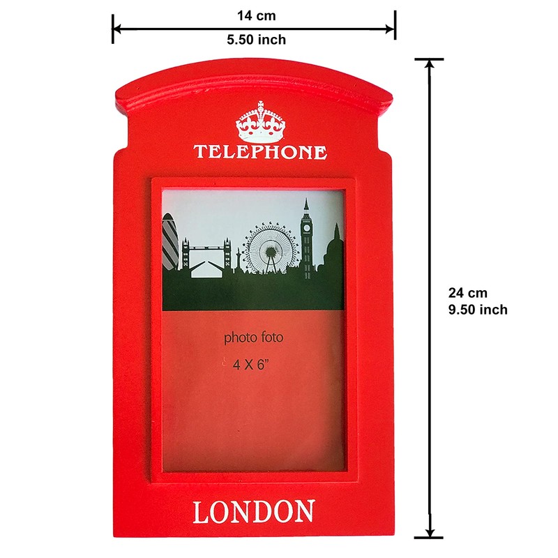 SAJAK 4x6 London Telephone Booth Picture Frames Tabletop Desktop Photo