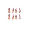 Carufin 24 Pieces Beautiful Rabbit Coffin False Nail Pink Gradual