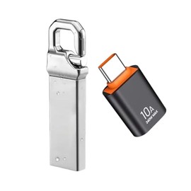 Memoria USB 2TB con Adaptador Tipo C, USB 3.0, Alta Velocidad, Diseño Metálico, Compatible con Múltiples Dispositivos, (Plata)