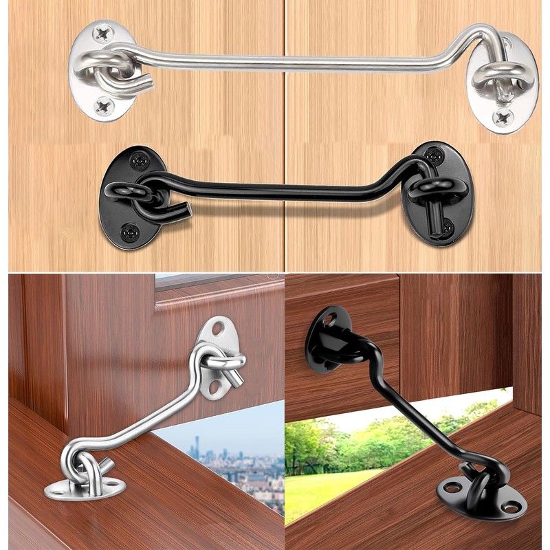 ZiYuya Hook and Eye Latch, Stainless Steel Gate Hook Cabin
