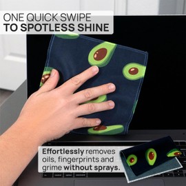 Quick Cloth Microfiber Glasses Cleaning Cloths – 8x8, Avocado, 1 Pack with Case | Double-Sided Lens Cleaner for Eyeglasses, Camera, Screens & Glass | Reusable Microfiber Glass Polishing Cloths