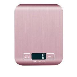 HEARTHLY Digital Kitchen Scale, 304 Stainless Steel, Weight in Grams and Ounces for Baking, Cooking, and Meal Prep, LCD Display, Medium Food Scale, Digital Weight Scale (Rose Gold)