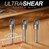 Ultra-Shear Compact Bowl Router Bits, 8MM Shank, 2MM Radius, 3