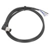 M12 Connector Cable 4 Pin Shielded Right Angle Waterproof Aviation