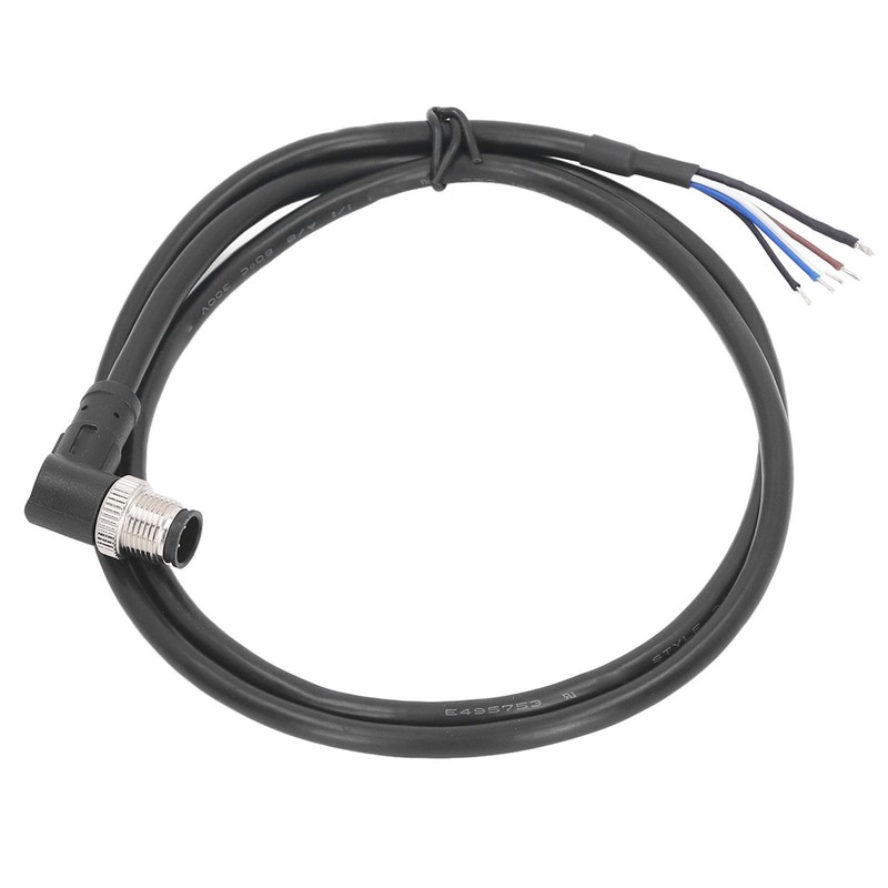M12 Connector Cable 4 Pin Shielded Right Angle Waterproof Aviation