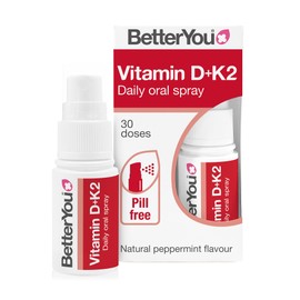BetterYou D3000 and K2 Vitamin D Daily Oral Spray - Convenient Alternative for Tablets - Supports Bone Health and Boost Immune System - Prevents Blood Clotting - Natural Peppermint Flavor - 0.4 oz
