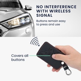 kwmobile Compatible: Renault 4-Button Car Key (Only for Keyless Go Compatible) Key Case - Key Cover Protective Case Key Case Car Keys - PU Leather White/Black