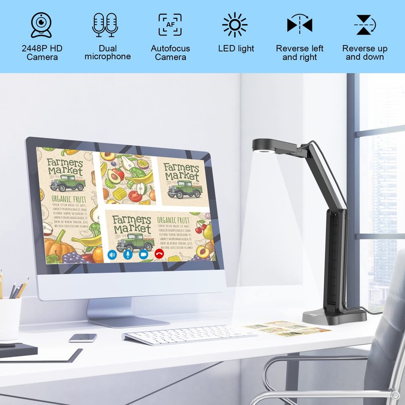 PAKOTOO 8MP USB Document Camera for Teachers and Classroom for