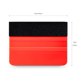 FOSHIO Set of 10 Felt Squeegee with Felt Edge, Felt Squeegee for Bonding Film, Wall Sticker, Window Film, Tint Film, Squeegee for Car, Red, 10 cm x 7.5 cm