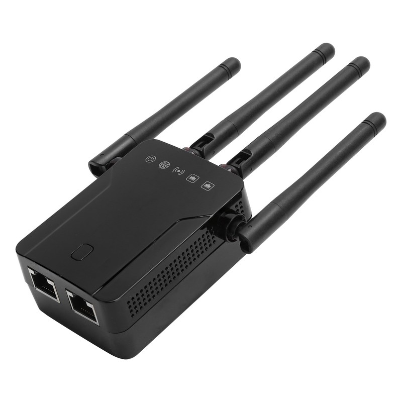 Wireless Repeater Black Dual Band WiFi Signal Network Extension Amplifier