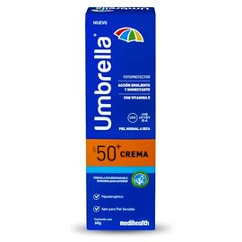 Umbrella Crema SPF 50+ | Filtro Facial | Protector Solar con Óxido de Zinc | Piel Normal a Seca | Filtros UVA/UVB | Textura Cremosa Emoliente, Hidrata