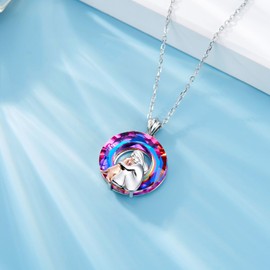 Sterling Silver Dog Necklace Puppy Pendant Jewelry Gift for Women Mom Dog Lover