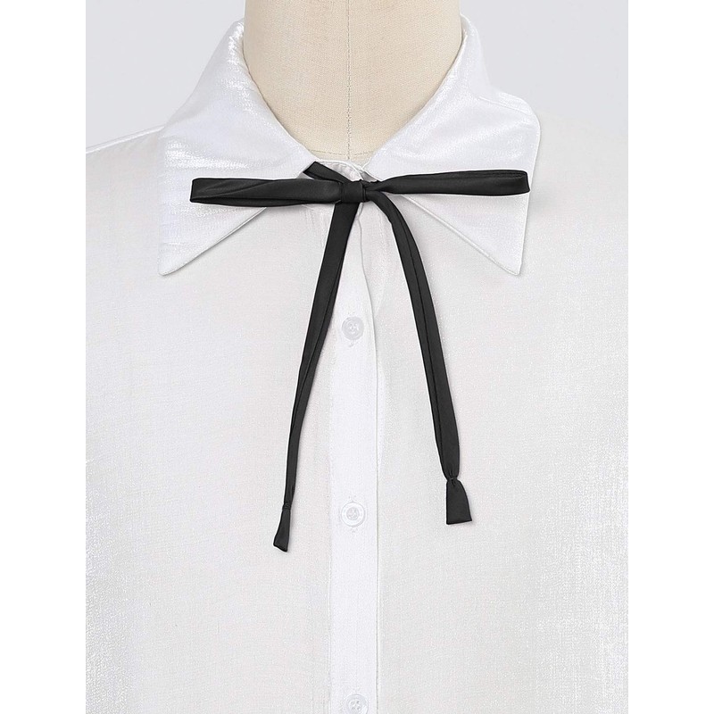 [Allegra K] Women's Solid Color Self Tie Neck Tie Adjustable