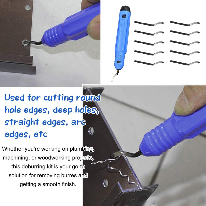 11Pcs Premium Deburring Tool Kit – Durable Handle & Sharp