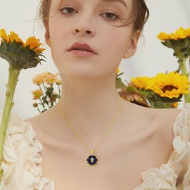 Sagittarius Necklace 14K Gold Plated Blue Sandstone Sagittarius Zodiac Necklace for Women Constellation Pendant Zodiac Gifts for Women