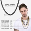 Black Wheat Chain Necklace for Men/Women Stainless Steel 24 Inch