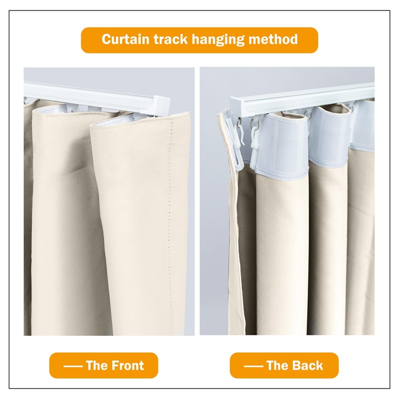 Hoeflife Room Divider Curtains Blackout Ceiling Track Curtain with Hook