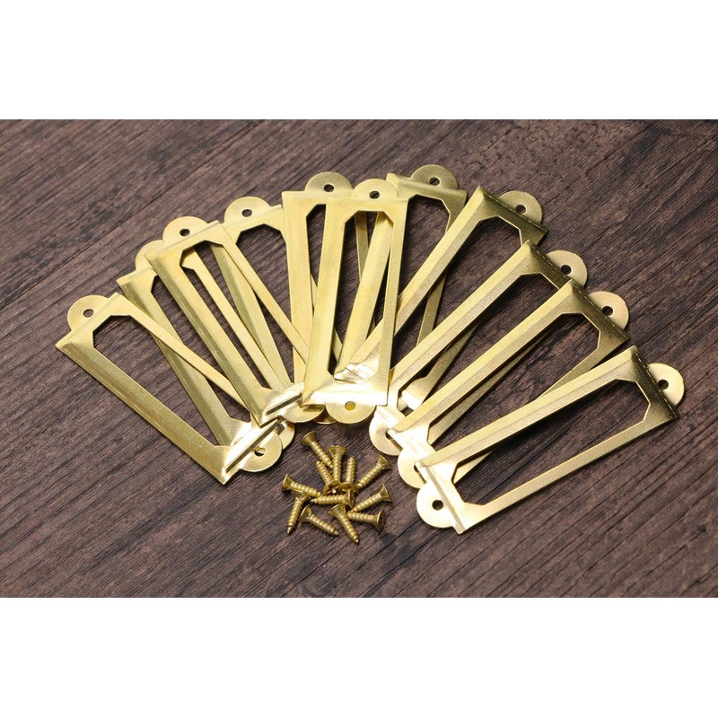 ONLYKXY 20Pcs Antique Brass Metal Drawer Door Lab Tag Label