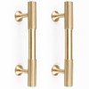 RZDEAL 4pcs Solid Brass Gold Cabinet Pulls, 3-Inch Hole Centers
