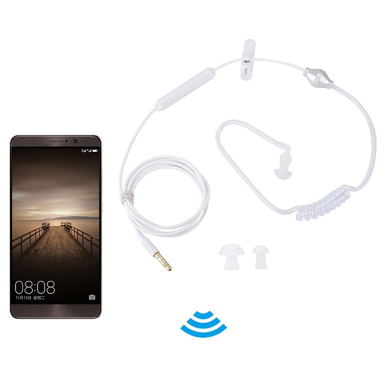Air Tube Security Earpiece with Mic, Anti Radiation in Ear