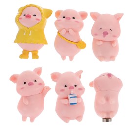 Generic Pink Pig Refrigerator Magnet Cute 3D Funny Animal Butt Refrigerator Magnets Office Magnets Calendar Whiteboard Magnets 6Pcs