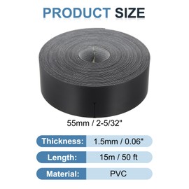 MECCANIXITY Black Edge Banding 50 ft x 2-5/32 Inch Veneer Tape Pre-glued Flexible Plywood Edge Banding with Hot Melt Adhesive for Furniture Restoration
