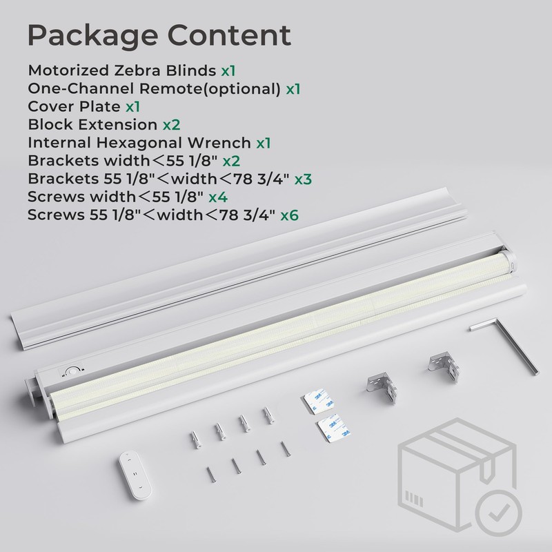 Allesin Motorized Blinds No Drill Automatic Zebra Shades with Remote