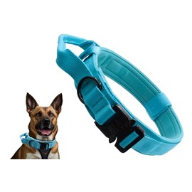 Tactical Dog Collar with Handle, Military Dog Collar, Heavy Duty Collars for Medium Dogs Breeds, Blue Adjustable Heavy Duty Collar, Dog Collars Large Breeds