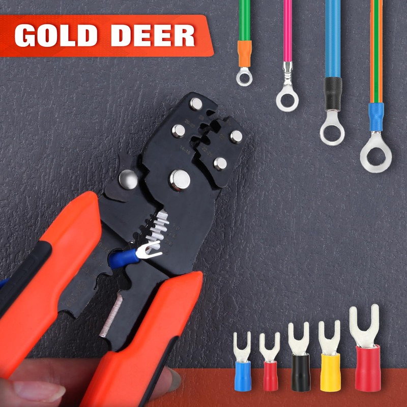 GOLD DEER Wire Stripper with Crimping Function, Cutable, Crimping Tool,