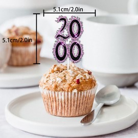 18pcs Pink Glitter Dessert Cupcake Topper Pick for I Love The 2000s Theme Decor Supplies Baby Shower Women Girls Happy Birthday Party Decoration
