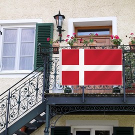 3×5 FT Danmark Flag,Large Danish National Decor,Denmark Double Side Digital Printed 150D Polyester Banner With Canvas Header Brass Grommet For Outdoor Indoor Parade Car