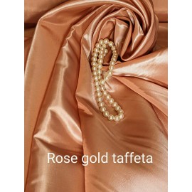 Unbranded Rose Gold Taffeta 100% Polyester 59/60" wide by yard. For sewing. Free swatches.