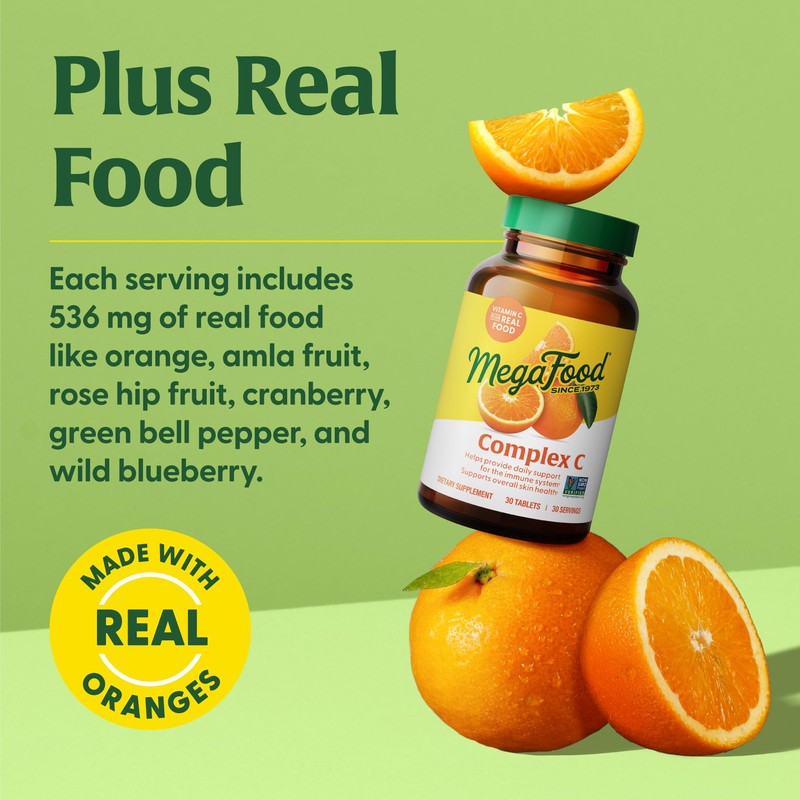 MegaFood Complex C - Vegan Vitamin C Immune Support Supplement,