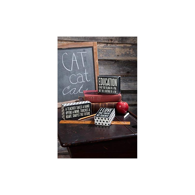 Primitives by Kathy 21495 Polka Dot Trimmed Box Sign, 3"