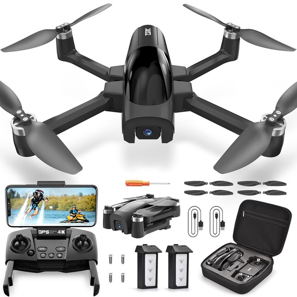 TENSSENX GPS Drone with 4K Camera for Adults, TSRC A6 Foldable RC Quadcopter with Auto Return, Follow Me, Optical Flow, Waypoint Fly, Circle Fly, Headless Mode, Altitude Hold, 46 Mins Flight Time